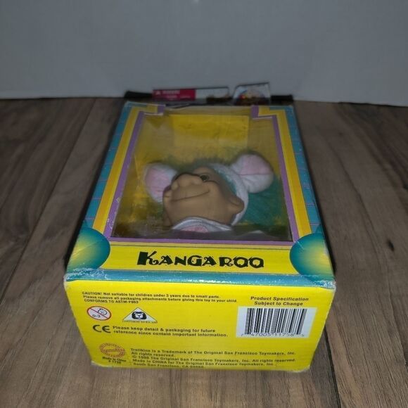 Trollkins 1998 Doll Kangaroo With Green Hair New (Box Has Wear And some Damage). - Picture 2 of 7
